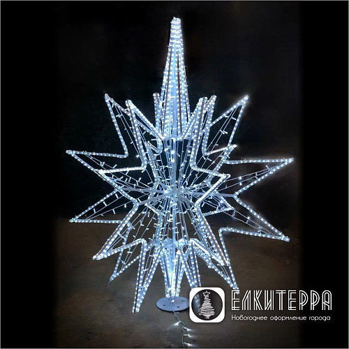 Световая макушка Кристалл 3D, размер макушки: 150 см, цвет свечения: Тепло-белый